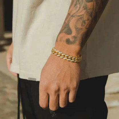 Seralyn™ 12MM ICED CUBAN LINK BRACELET