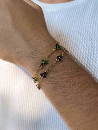 Seralyn™ MIDNIGHT CLOVER BRACELET | 18K Gold